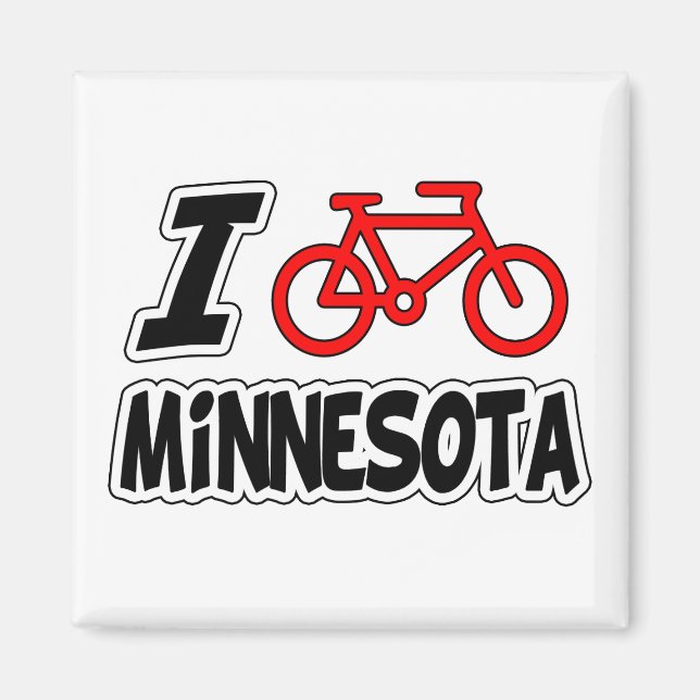 Imã Eu Adoro Ciclismo Minnesota (Frente)