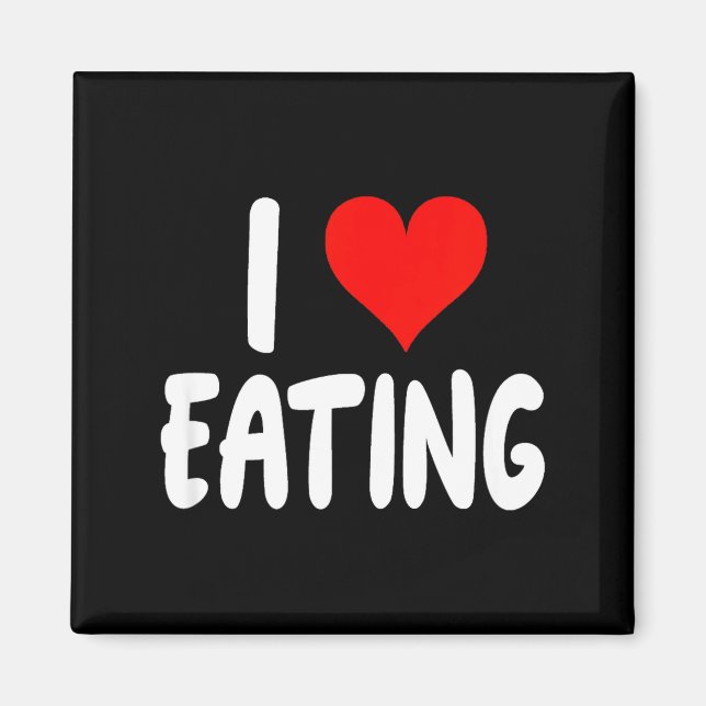 Imã Eu Adoro Comer Comida - Coração -  (Frente)