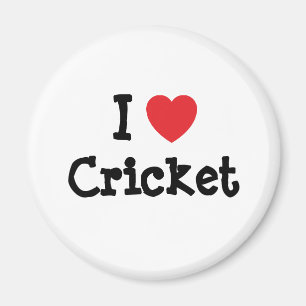 Imã Eu adoro Cricket coração personalizado personali