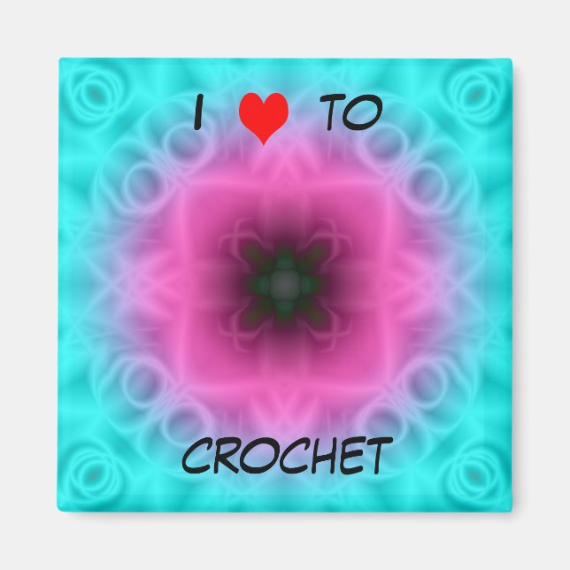 Imã Eu Adoro Crochet Magnet (Frente)