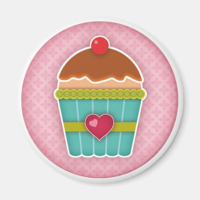 Imã Eu adoro Cupcakes Magnet (Frente)
