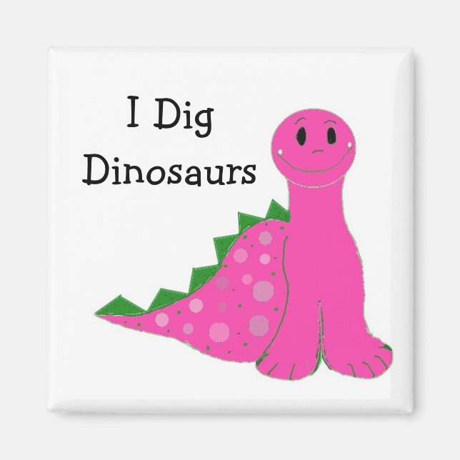 Imã Eu Adoro Dinossauros (Frente)