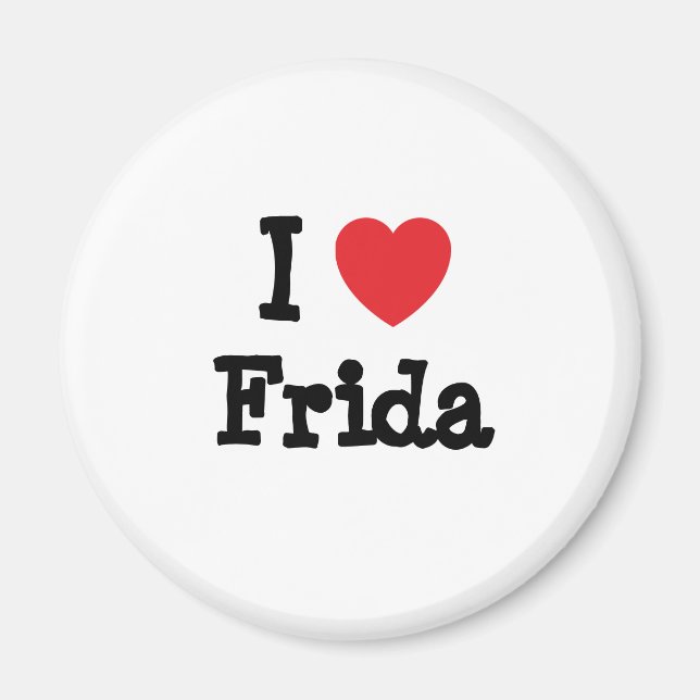 Imã Eu adoro Frida Heart-Shirt (Frente)