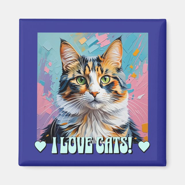 Imã Eu Adoro Gatos! (Frente)