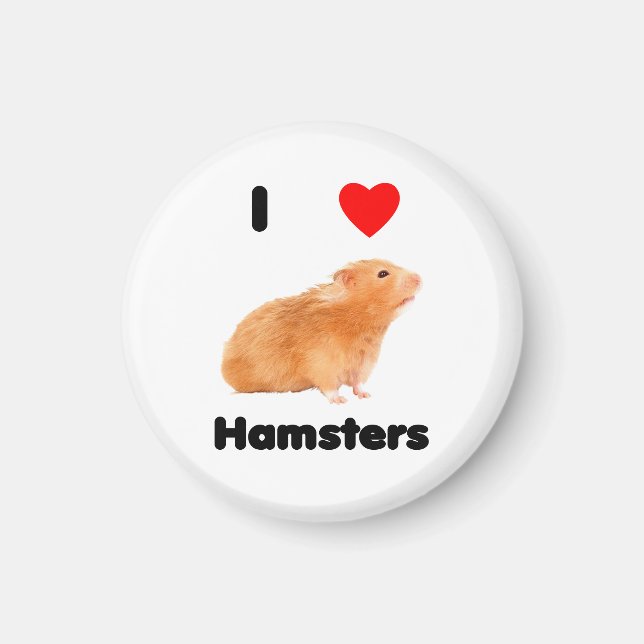 Imã Eu adoro hamsters Magnet (Frente)