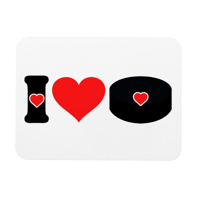 Ímã Eu adoro hóquei (Horizontal)