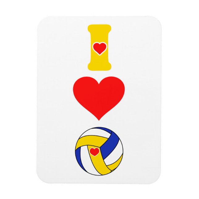 Ímã Eu adoro íman de vôlei (Vertical)