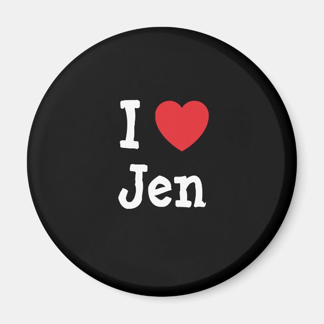 Imã Eu adoro Jen Heart-Shirt (Frente)