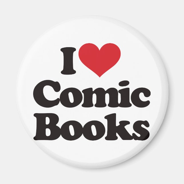 Imã Eu Adoro Livros Em Quadrinhos (Frente)