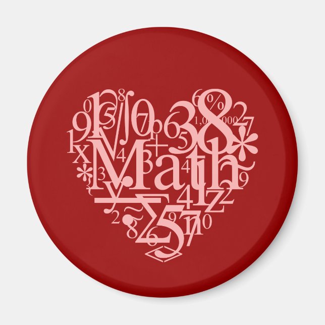 Imã Eu Adoro Magnet De Matemática (Frente)