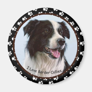 Imã Eu adoro o "Border Collies Magnet"