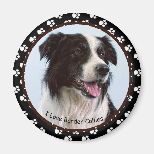 Imã Eu adoro o "Border Collies Magnet" (Frente)
