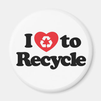 Imã Eu adoro Reciclar Magnet
