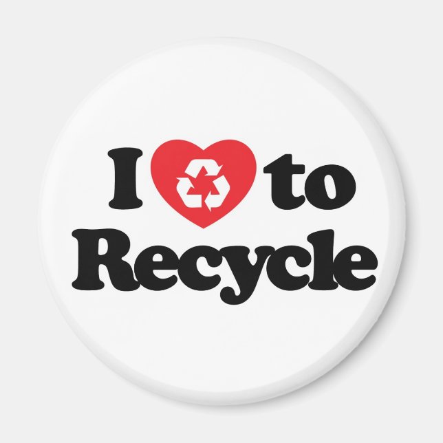 Imã Eu adoro Reciclar Magnet (Frente)