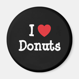 Imã Eu adoro Rosquinha coração T-Shirt