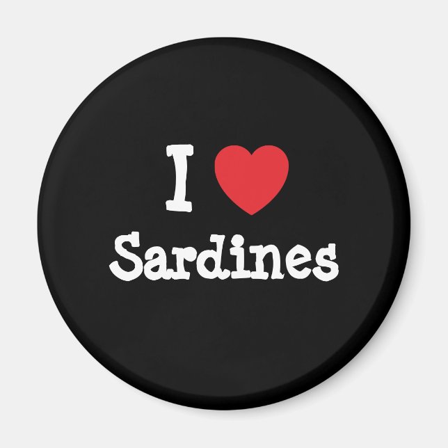 Imã Eu adoro Sardinha coração T-Shirt (Frente)