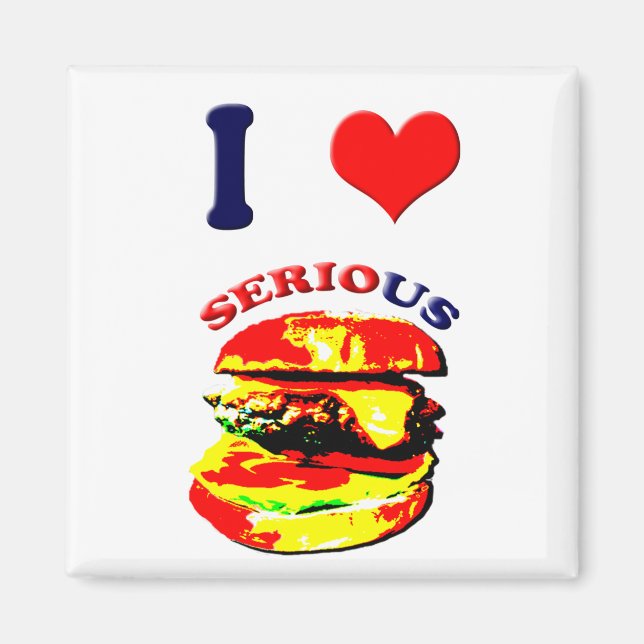 Imã Eu Adoro Sérios Burgers (Frente)
