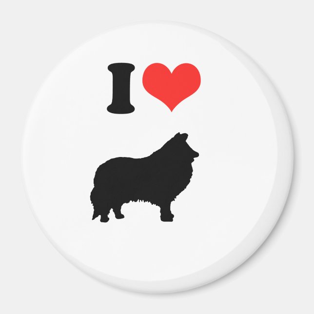 Imã Eu Adoro Shelties (Frente)