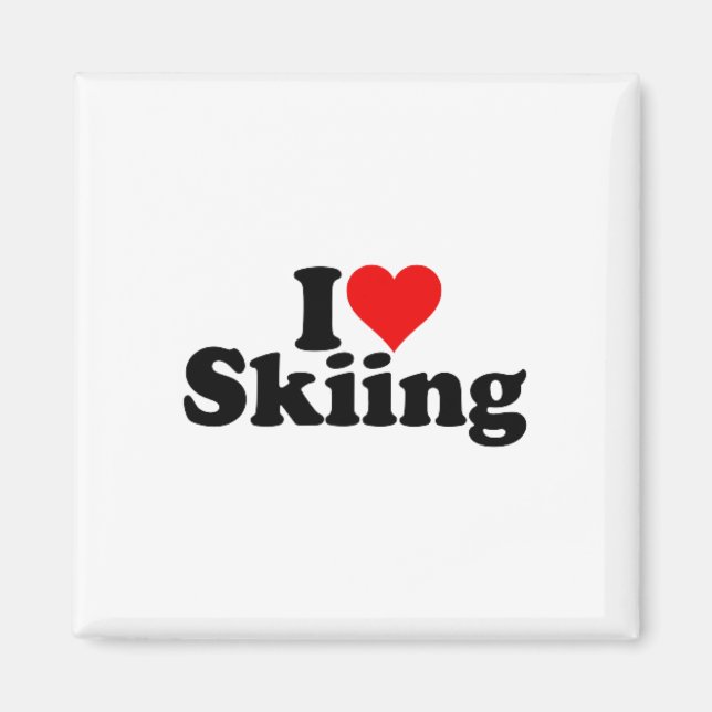 Imã Eu adoro Ski Ski Ski Snowboard (Frente)