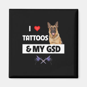 Imã Eu Adoro Tatuagens E Meu Corpo De Cachorro German 