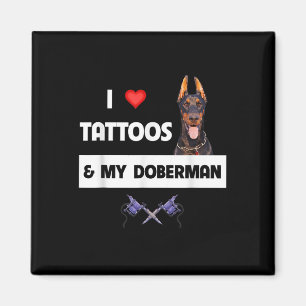 Imã Eu Adoro Tatuagens E Minha Tatuagem De Cachorro Do