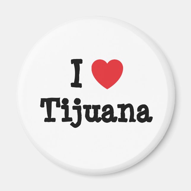 Imã Eu adoro Tijuana coração T-Shirt (Frente)