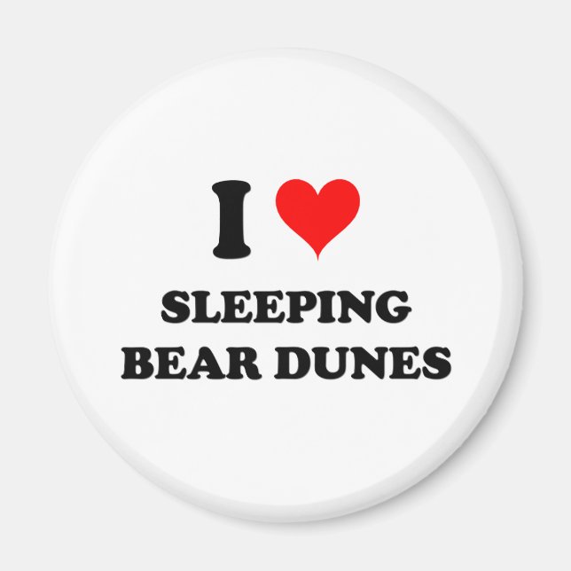 Imã Eu Adoro Urso Dormindo Dunes Michigan (Frente)
