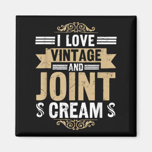 Imã Eu Adoro Vintage Joint Cream Funny Mais velho Apos