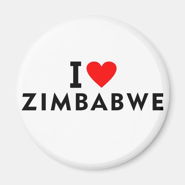 Imã Eu adoro zimbabwe como turismo de viagem cardíaca (Frente)