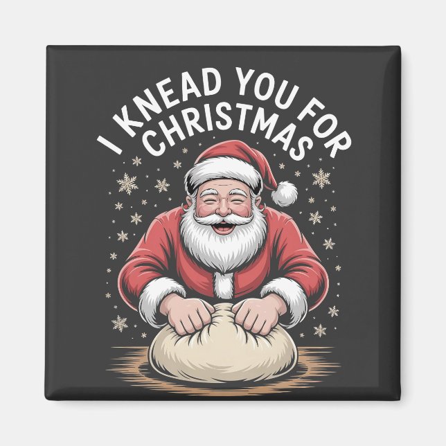 Imã Eu amasso você para o Natal Padaria Cozinheiro Pap (Frente)