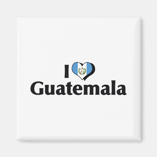 Imã Eu amo a bandeira da Guatemala (Frente)