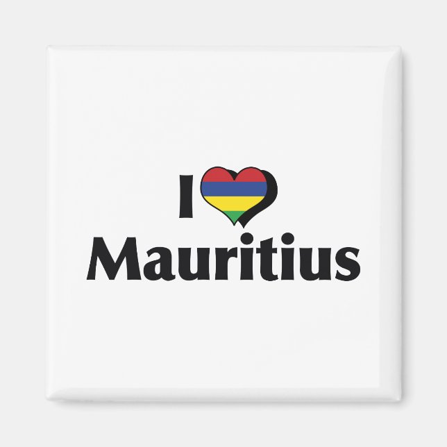 Imã Eu Amo a Bandeira da Maurícia (Frente)