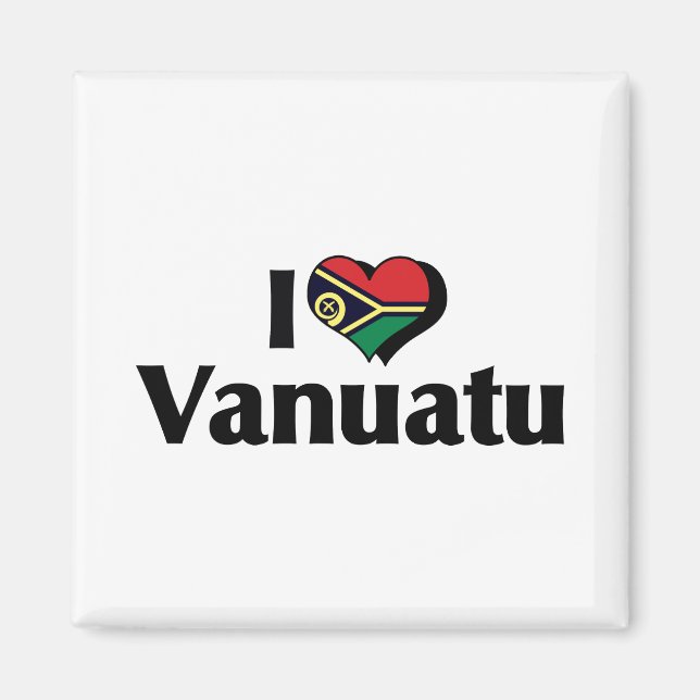 Imã Eu Amo a Bandeira de Vanuatu (Frente)