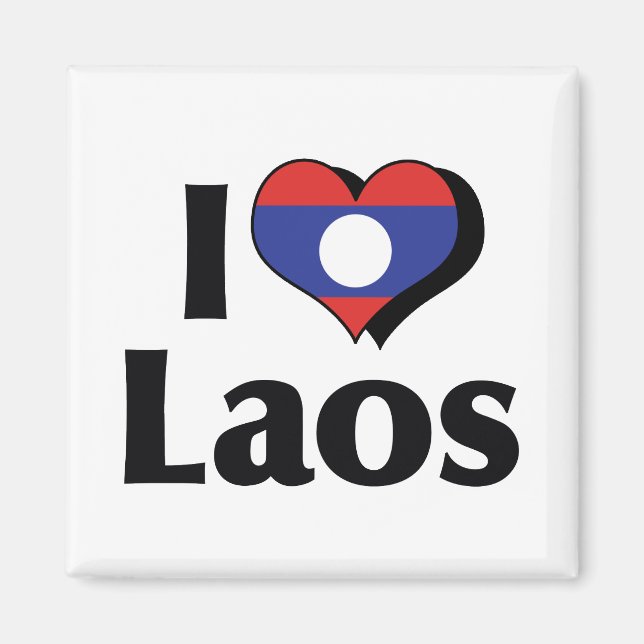 Imã Eu Amo a Bandeira do Laos (Frente)