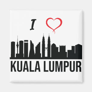 Imã Eu amo a cultura malaia de Kuala Lumpur Skyline