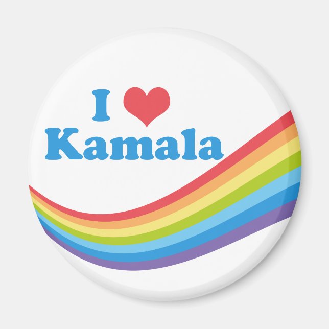 Imã Eu Amo A Eleição Kamala Rainbow (Frente)
