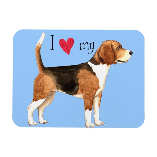 Ímã Eu Amo a minha Beagle (Horizontal)
