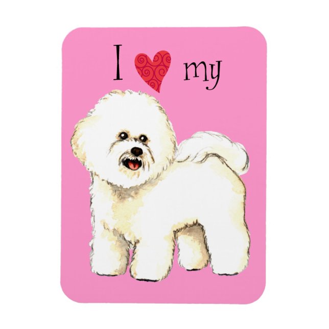 Ímã Eu Amo a minha Frise Bichon (Vertical)