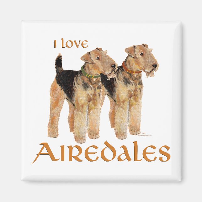 Imã Eu Amo Airedales (Frente)