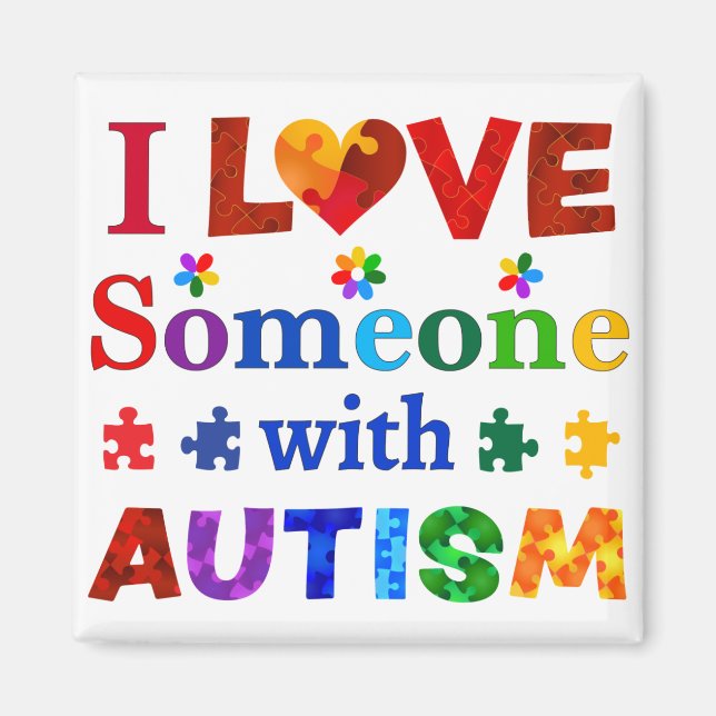 Imã Eu amo alguém com AUTISM (Frente)