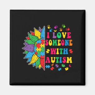 Imã Eu Amo Alguém Com Autismo Autismo Girassol Bonito 