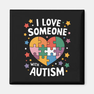 Imã Eu Amo Alguém Com Autismo Conscientização Autista