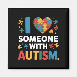 Imã Eu Amo Alguém Com Autismo Sensibilização Cardíaca 