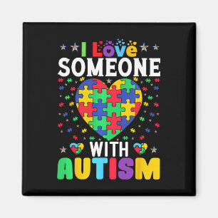 Imã Eu Amo Alguém Com Consciência do Autismo Homens Mu