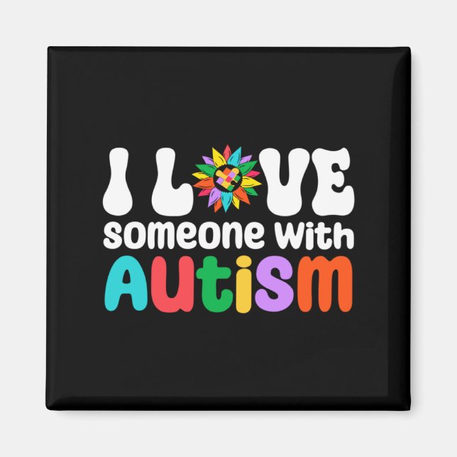 Imã Eu Amo Alguém Com Consciência do Autismo Mãe de Au (Frente)