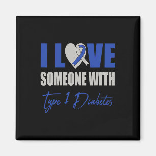 Imã Eu Amo Alguém Com Diabetes Tipo 1 Azul