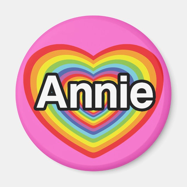 Imã Eu amo Annie, coração arco-íris (Frente)