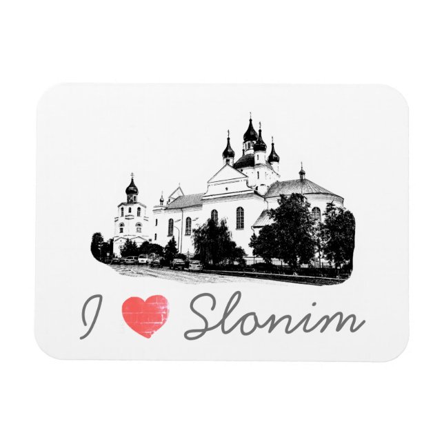 Ímã Eu Amo Arquitetura Slonim Belarus (Horizontal)