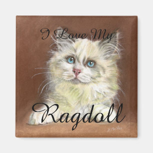 Imã "Eu amo arte do meu Ragdoll"