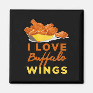 Imã Eu Amo Asas De Frango Buffalo Bbq Assado Grelhando